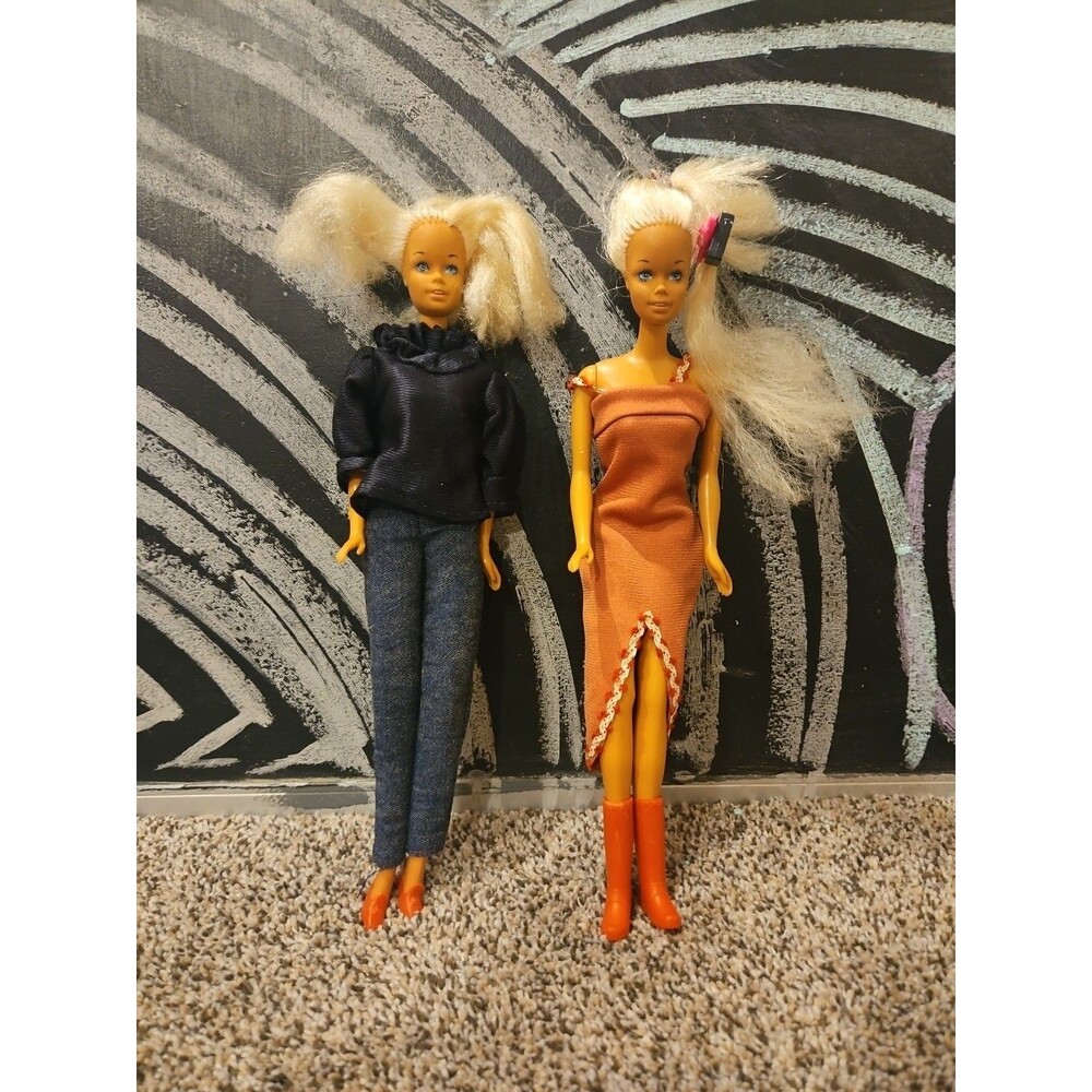 Vintage 1966 Barbie Doll Lot Of 2 Mattell Original Collectable Rare 12 Inch